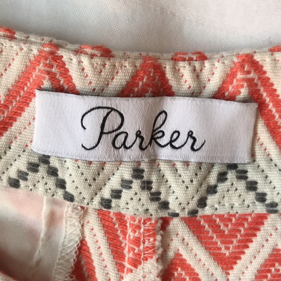 Parker Riley cream cotton textured zigzag design short shorts NWOT - Picture 2 of 8